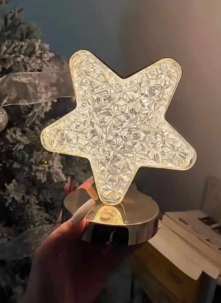 Premium Modern Crystal Star LED Table Lamp – Warm White Decorative Night Light - Image 4